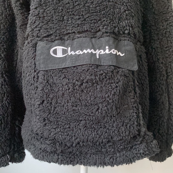 Champion Black Hooded Sherpa with Kangaroo Pouch - Picture 3 of 7